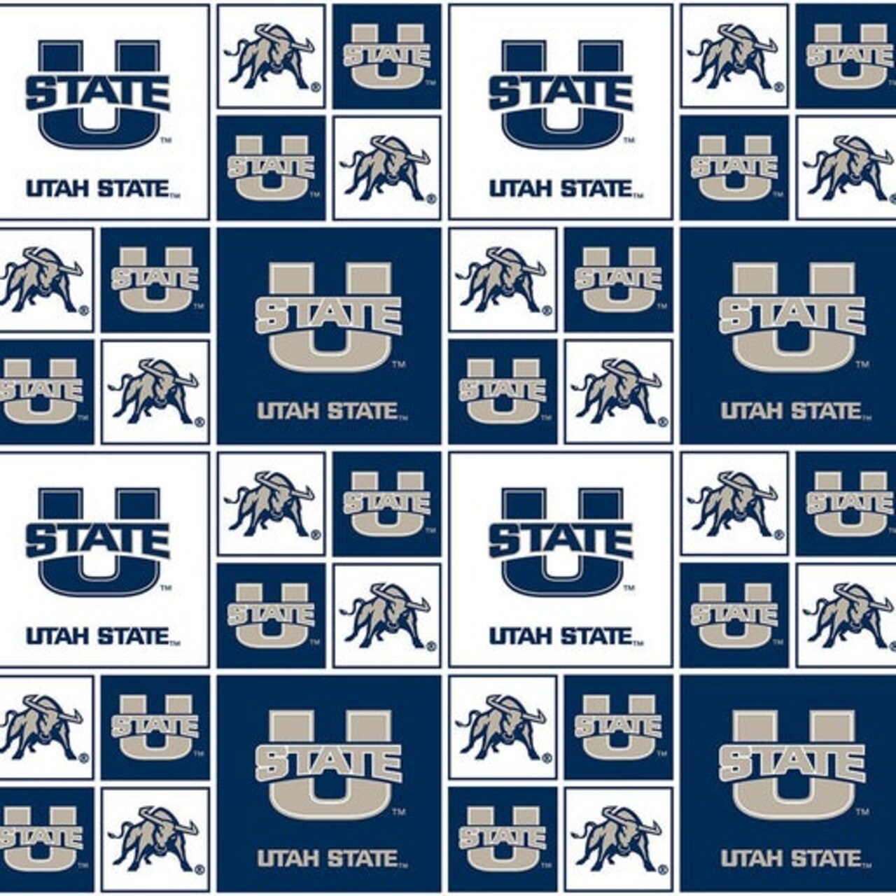 Licensed NCAA Utah State University USU-020 Cotton Fabric by the Yard